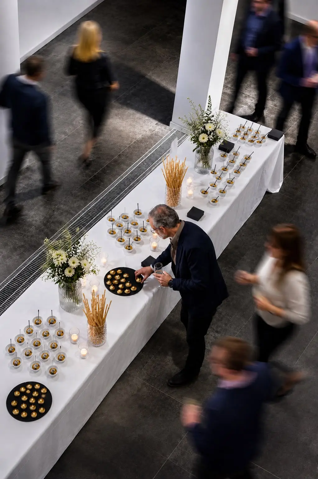Allestimento catering visto dall'alto